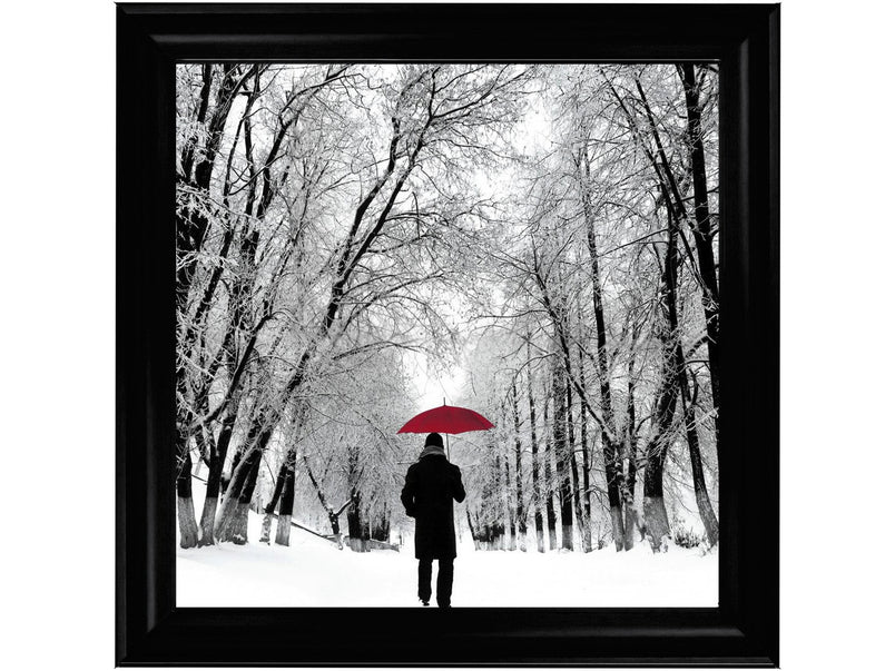 Trees in Winter Red Umbrella