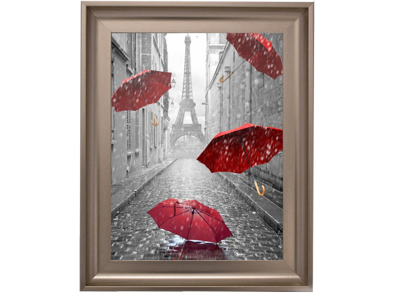 Parisienne Street Red Umbrellas