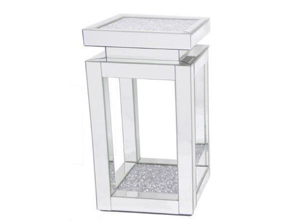 Perfume Silver MDF Glass Side Table