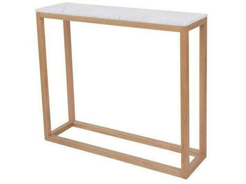 Harlow Console Table Oak-White Marble Top