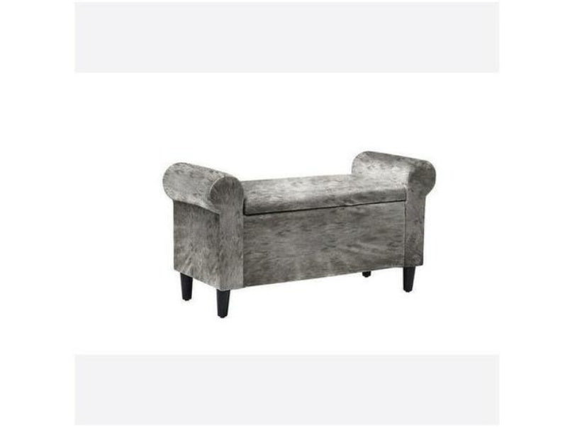 Highgrove Storage Ottoman Silver