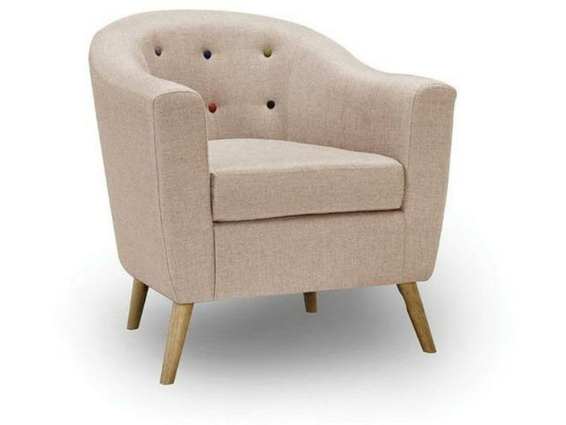 Hudson Chair With Buttons Beige