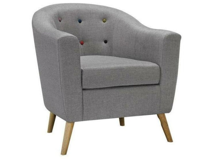 Hudson Chair With Buttons Grey