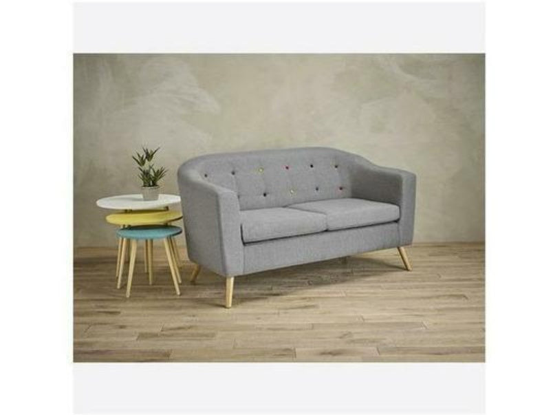 Hudson Sofa With Buttons Grey