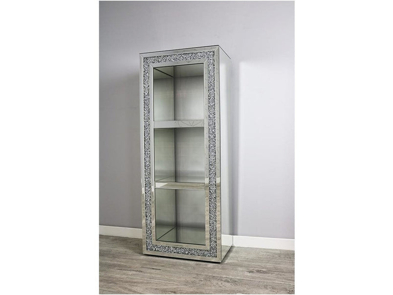 Mocka Silver Glass Three Bay Shelf