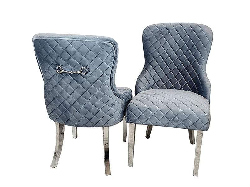 Kate Dining Chair with Chrome Clasp & Quilted Back