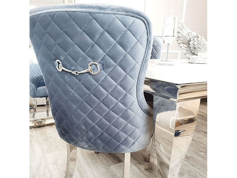 Kate Dining Chair with Chrome Clasp & Quilted Back