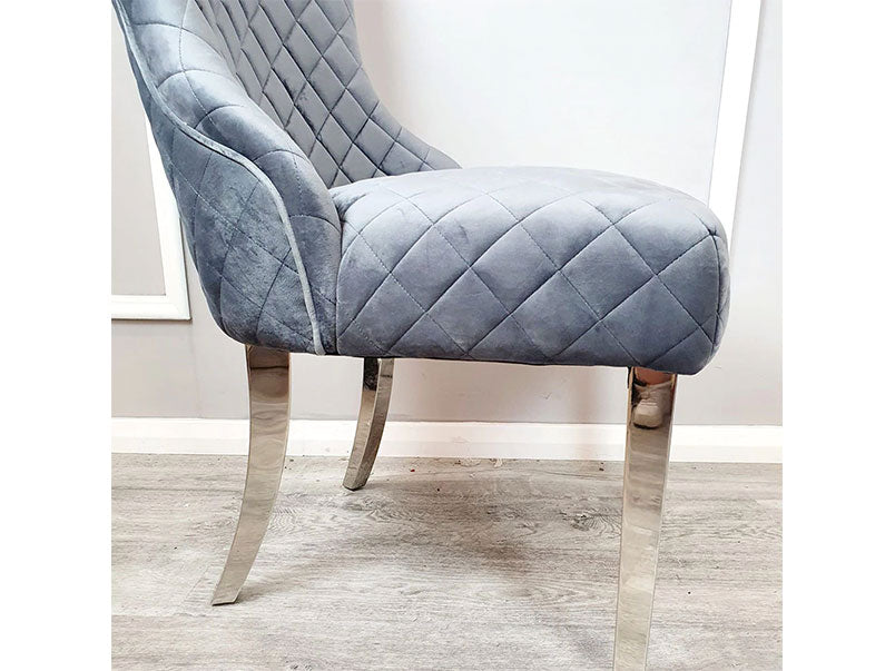 Kate Dining Chair with Chrome Clasp & Quilted Back