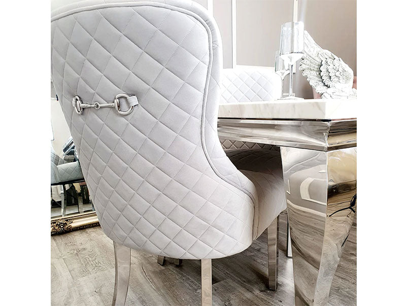 Kate Dining Chair with Chrome Clasp & Quilted Back