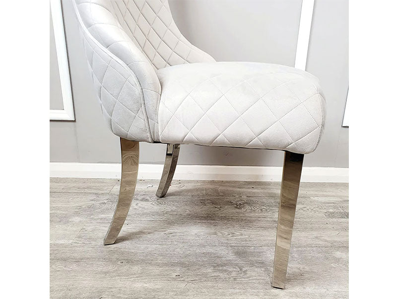 Kate Dining Chair with Chrome Clasp & Quilted Back