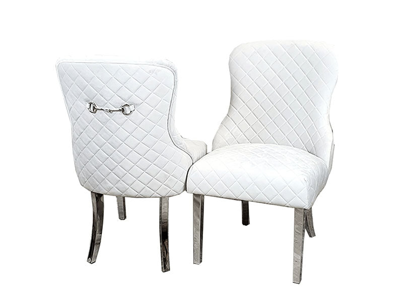 Kate Dining Chair with Chrome Clasp & Quilted Back