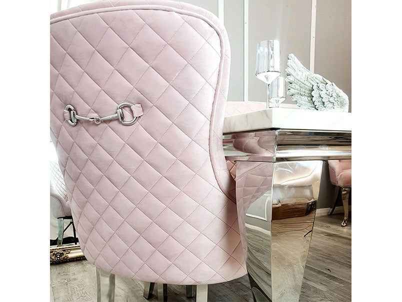 Kate Dining Chair with Chrome Clasp & Quilted Back