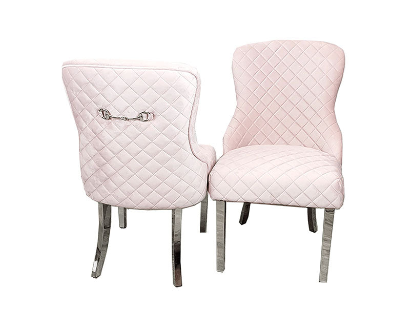 Kate Dining Chair with Chrome Clasp & Quilted Back