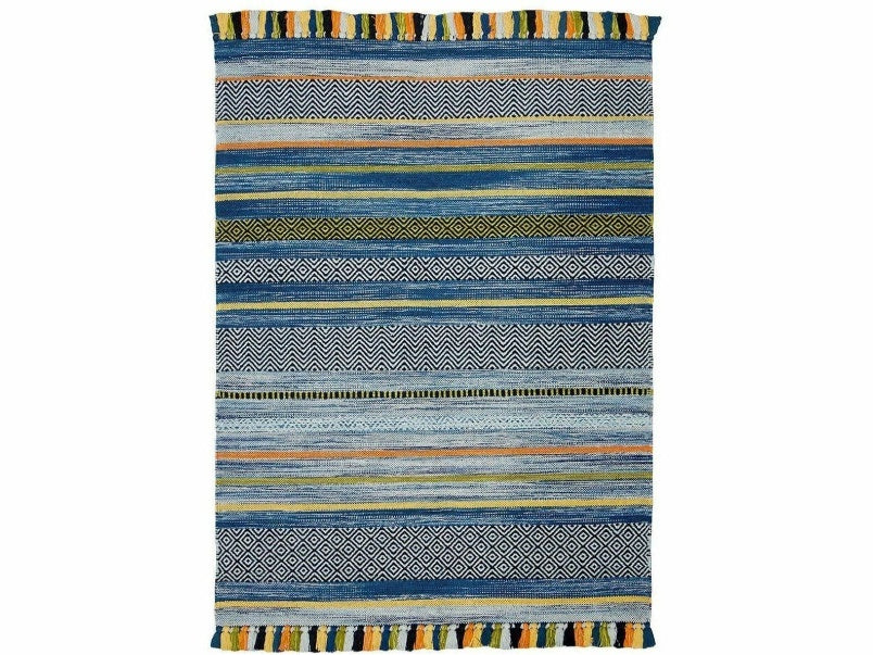 Kelim Stripe Blue Rug