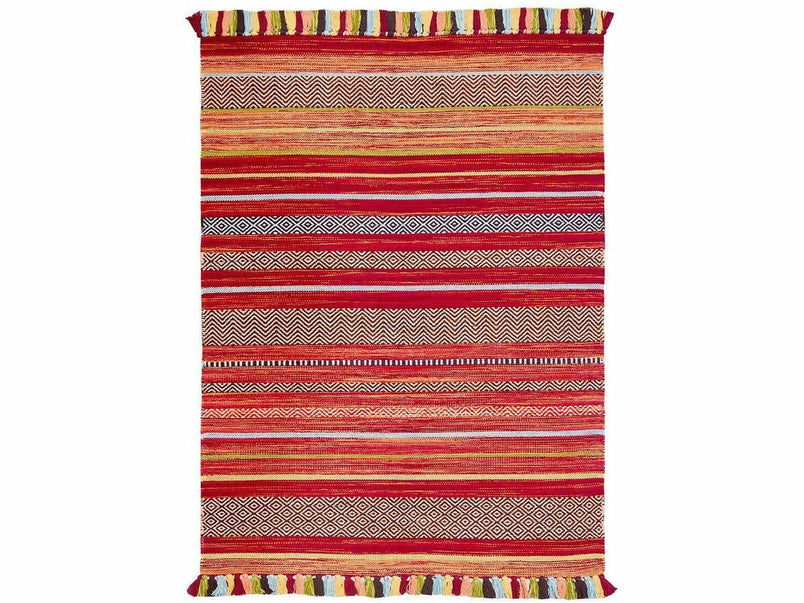 Kelim Stripe Red Rug