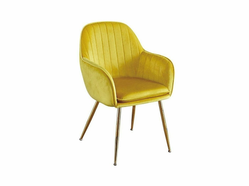 Lara Dining Chair With Gold Legs (Pack of 2)