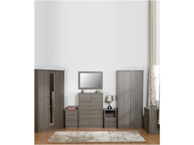 Lisbon 3 Door Wardrobe in Black Wood Grain