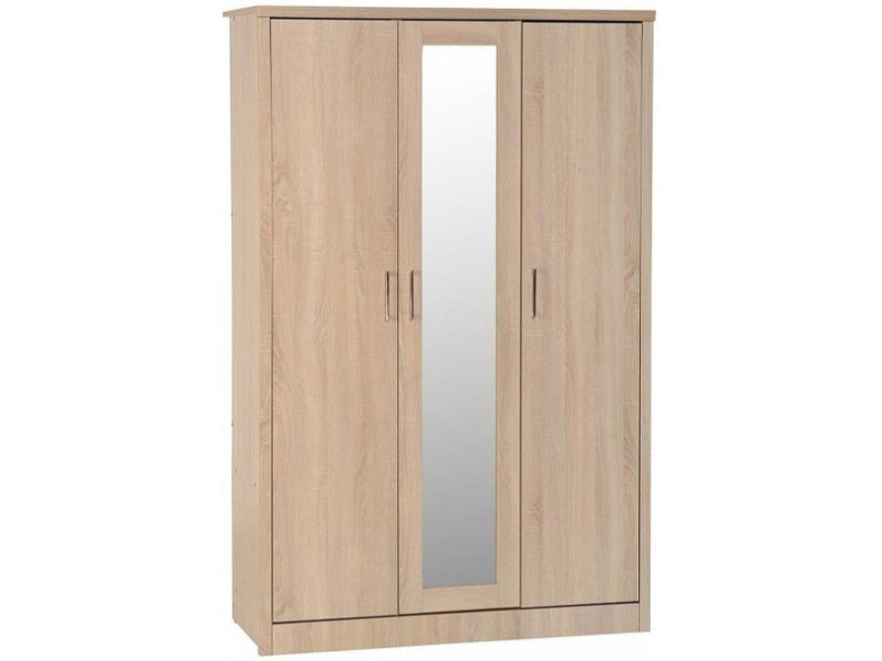 Lisbon 3 Door Wardrobe in Light Oak Effect Veneer