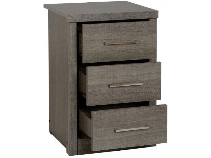 Lisbon 3 Drawer Bedside Chest in Light Oak Effect Veneer