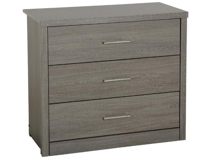 Lisbon 3 Drawer Chest in Black Wood Grain