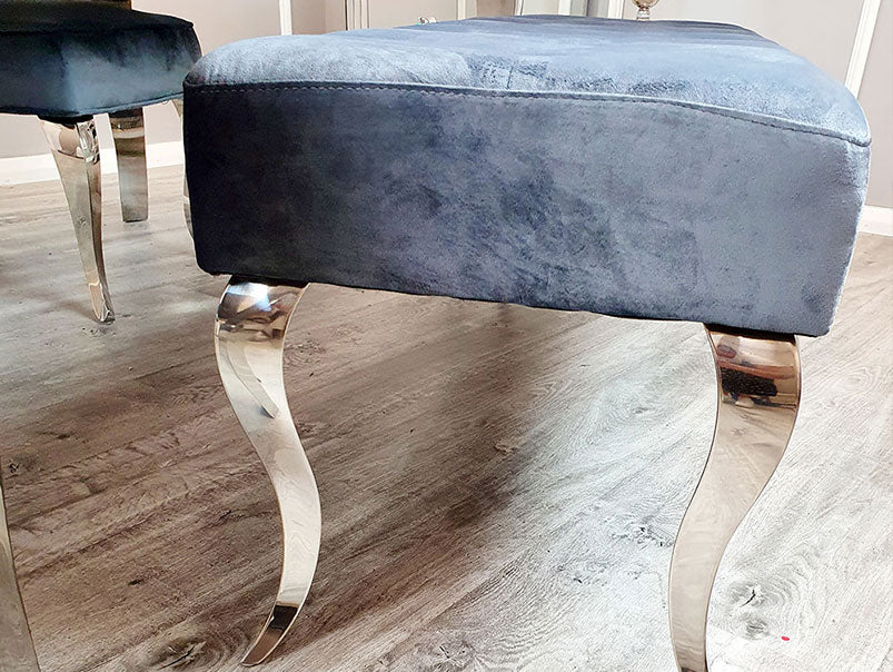 Coxmoor Velvet Dining Bench in Dark Grey
