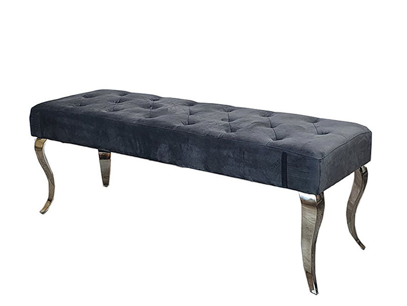 Coxmoor Velvet Dining Bench in Dark Grey