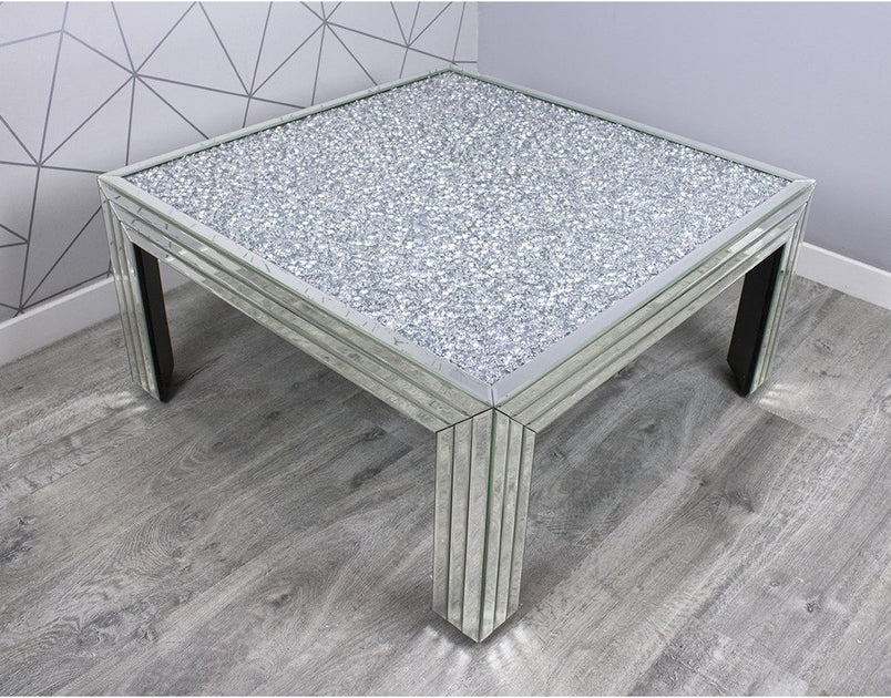 Mocka Silver MDF Glass Coffee Table