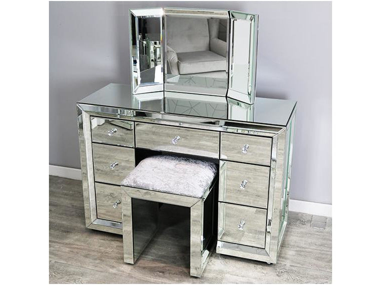 Empire MDF Glass Dressing Table Set