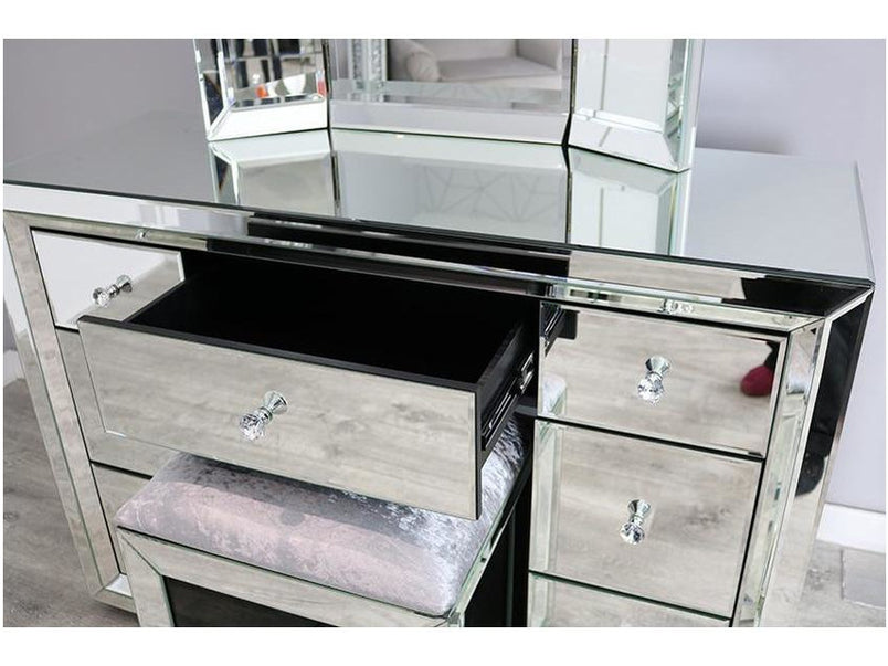 Empire MDF Glass Dressing Table Set