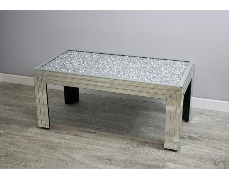 Gatsby Mocka Silver Glass Diamond Crush Coffee Table