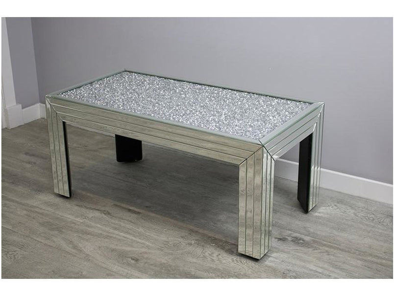 Gatsby Mocka Silver Glass Diamond Crush Coffee Table