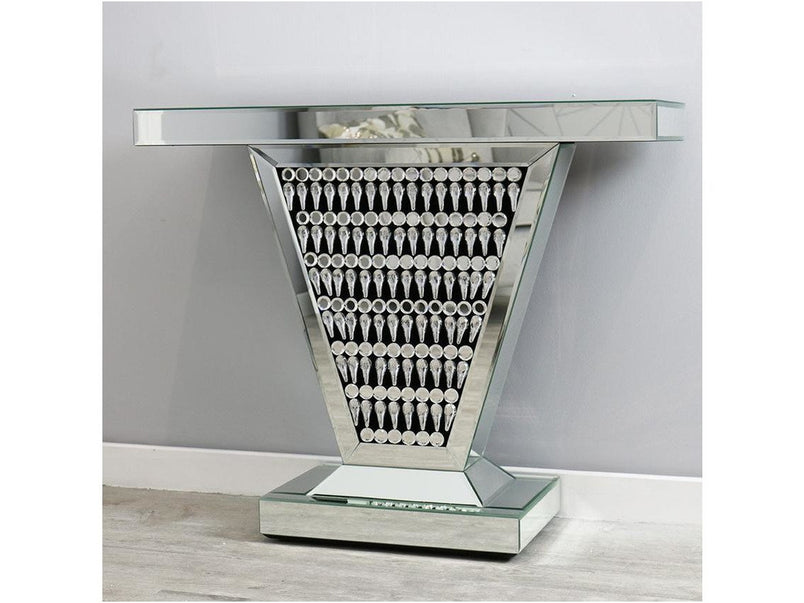 Small Glass Teardrop Console Table