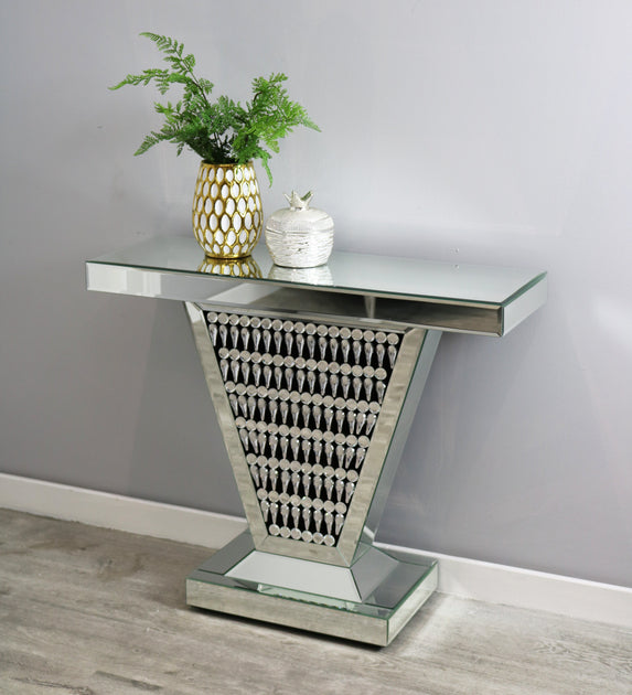 Small Glass Teardrop Console Table
