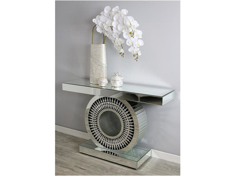 Teardrop Glass Console Table