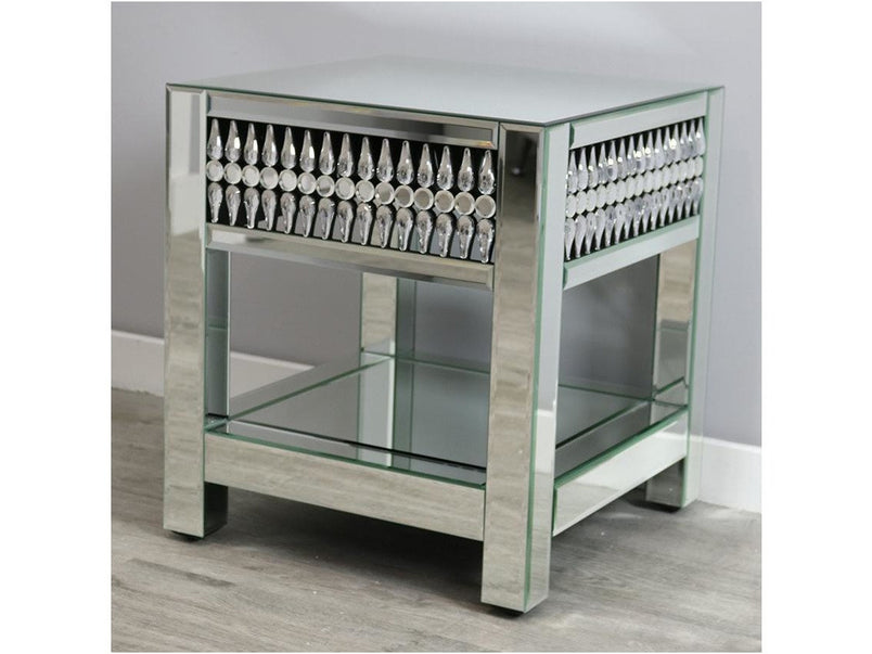 Teardrop Glass End Table