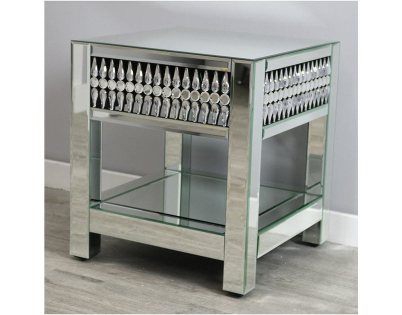 Teardrop Glass End Table