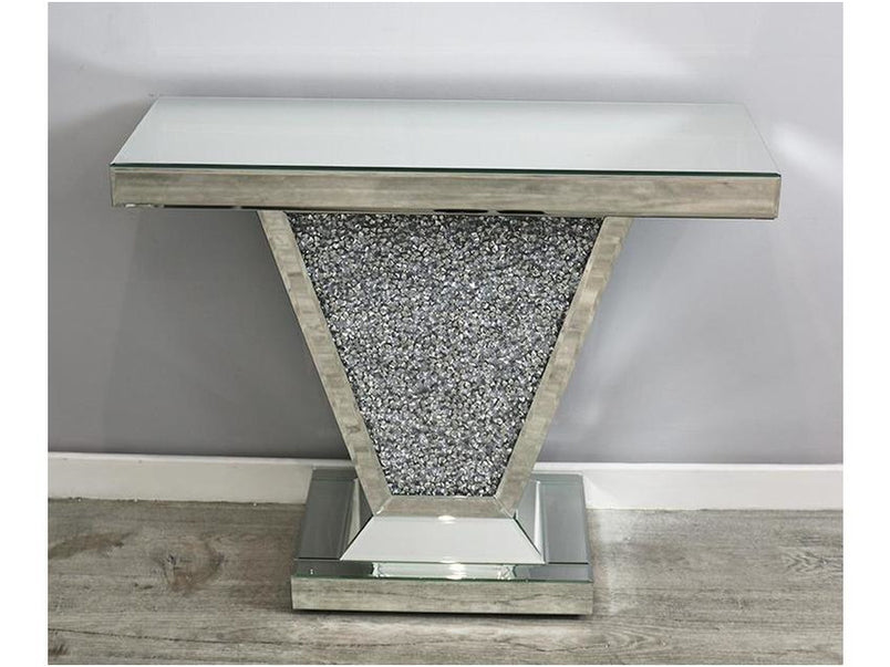 Mocka Silver Glass Small Console Table