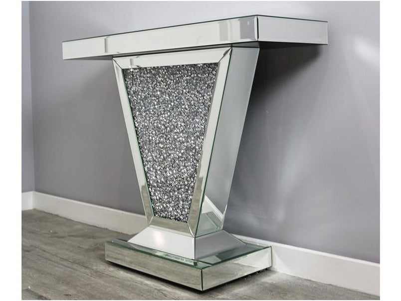 Mocka Silver Glass Small Console Table