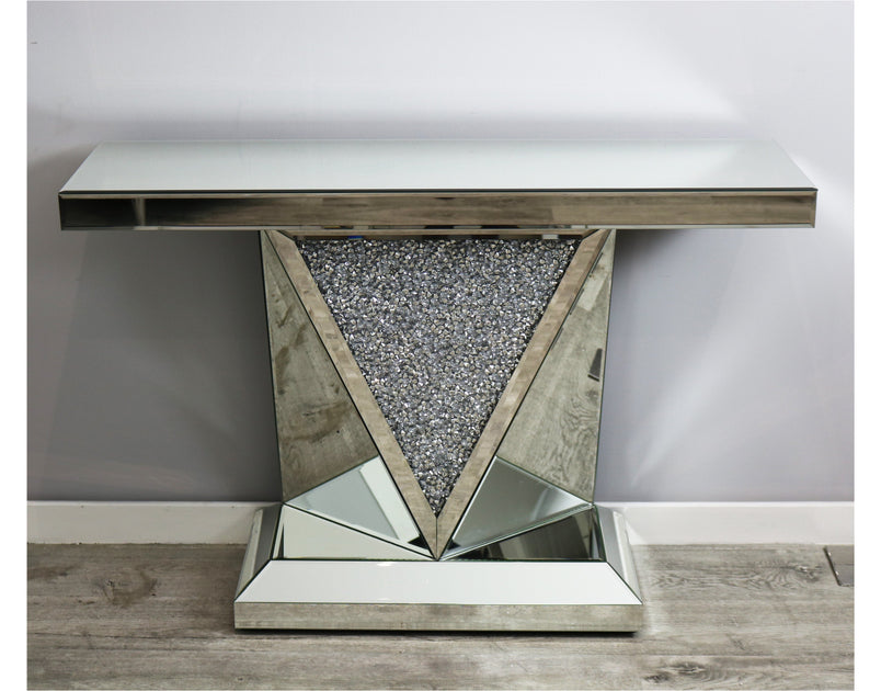 Mocka Silver Glass Triangle Console