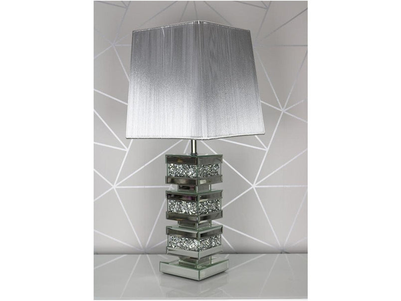 Mocka Grey Glass Block Lamp