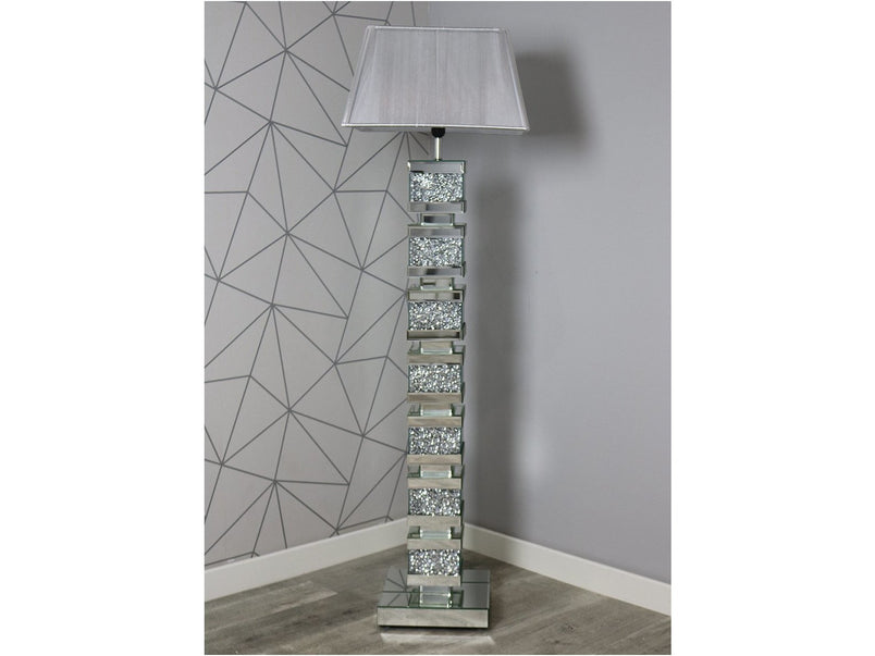 Mocka Grey Glass Block Lamp