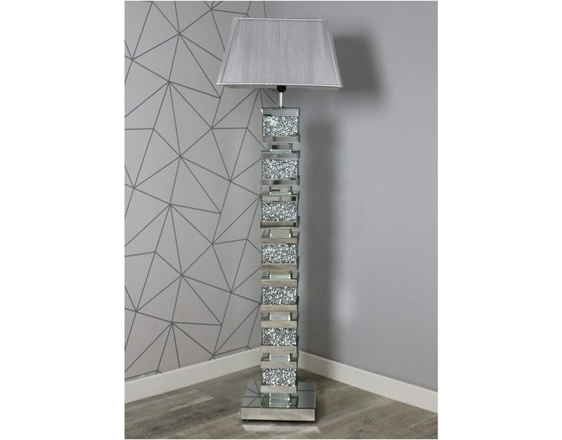 Mocka Grey Glass Block Lamp