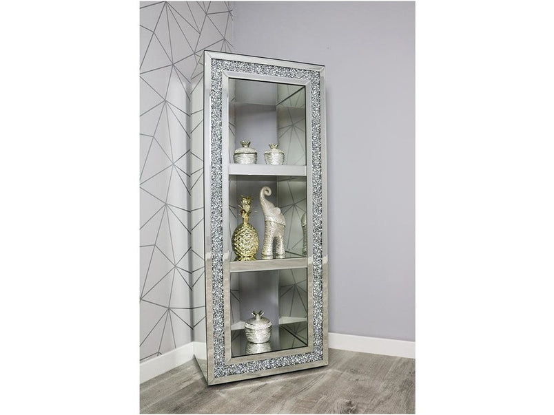 Mocka Silver Glass Three Bay Shelf