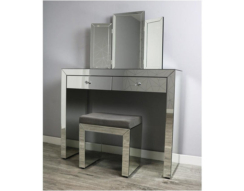 Simply Mirror Dressing Table Set Wood