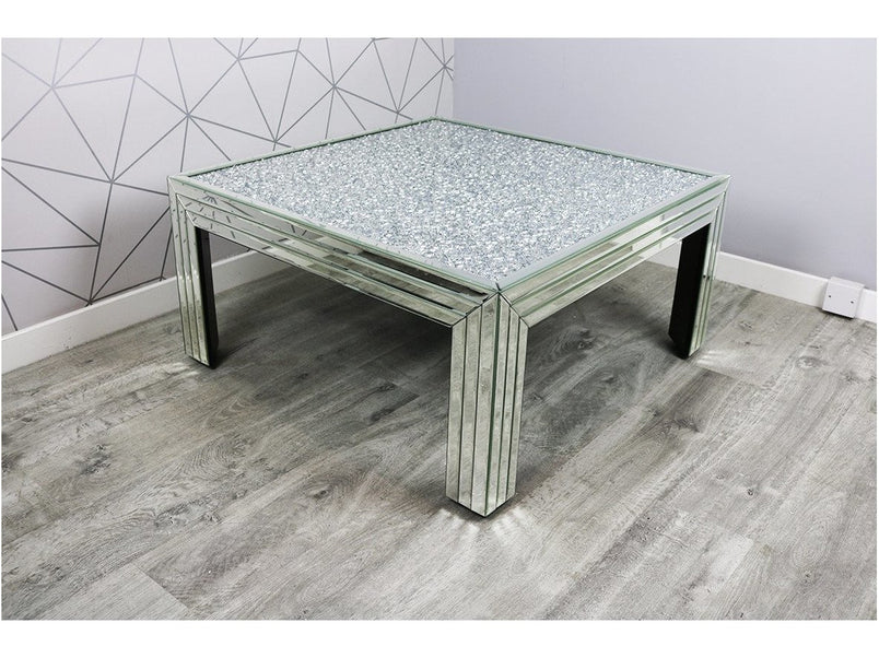 Mocka Silver MDF Glass Coffee Table