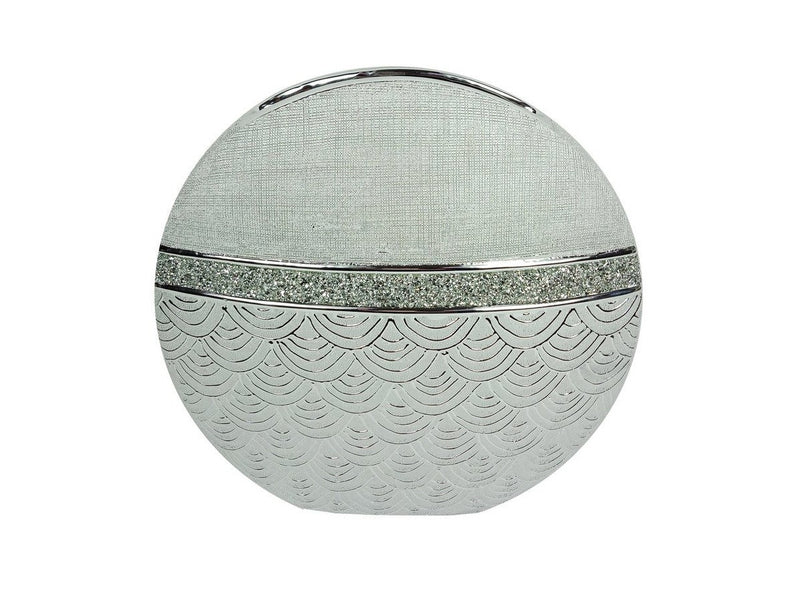Ceramic Silver Circle Vase