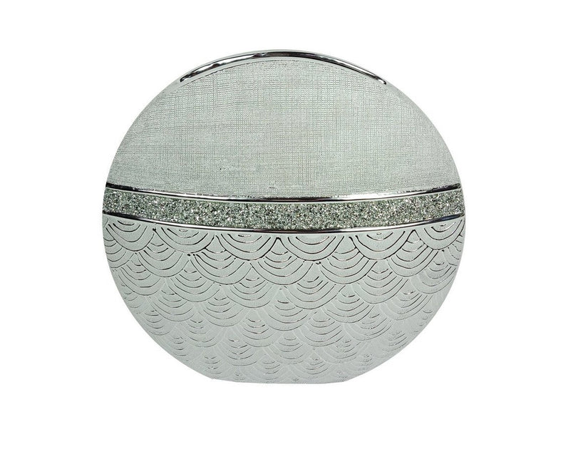 Ceramic Silver Circle Vase