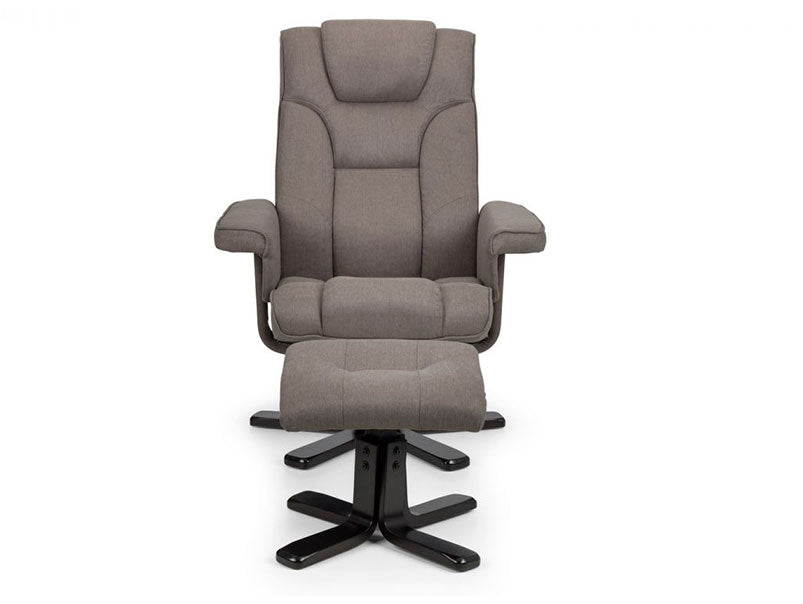 Malmo Swivel Recliner & Stool Grey
