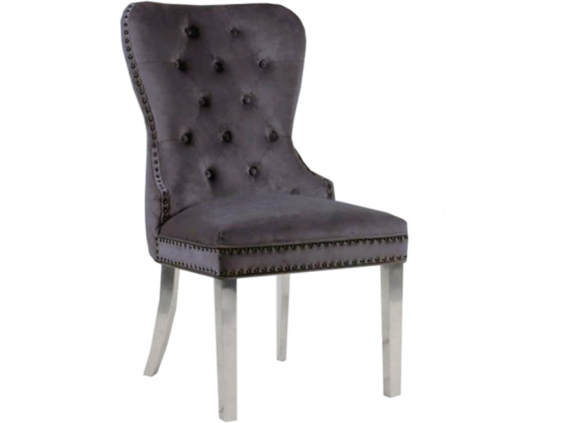 Mayfair Dining Chair with Lion Knocker & Quilted Back