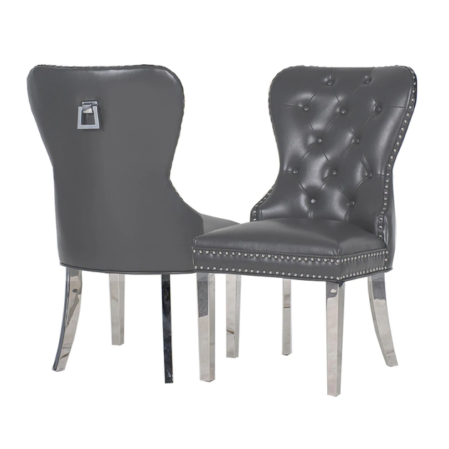 Richmond Leather Dining Chairs Plain Back/Square Knocker